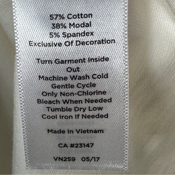 Talbots off-white long sleeved tee, size M. Embellished. Cotton blend. - Picture 4 of 8